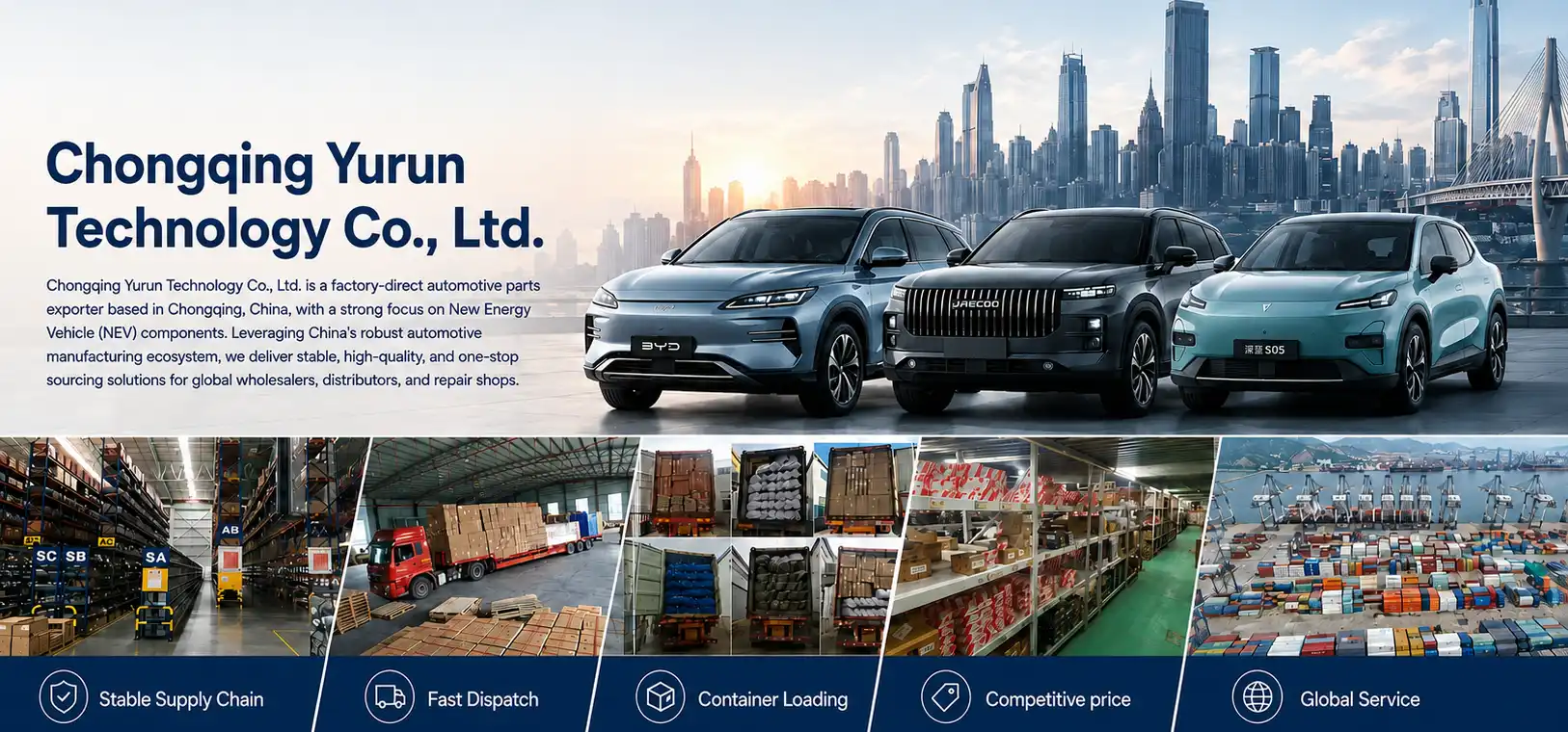 Chongqing Yurun Technology Website Banner 2 - Electric car parts supplier-Stable Supply Chain,Fast Dispatch,Competitive price and Global Service
