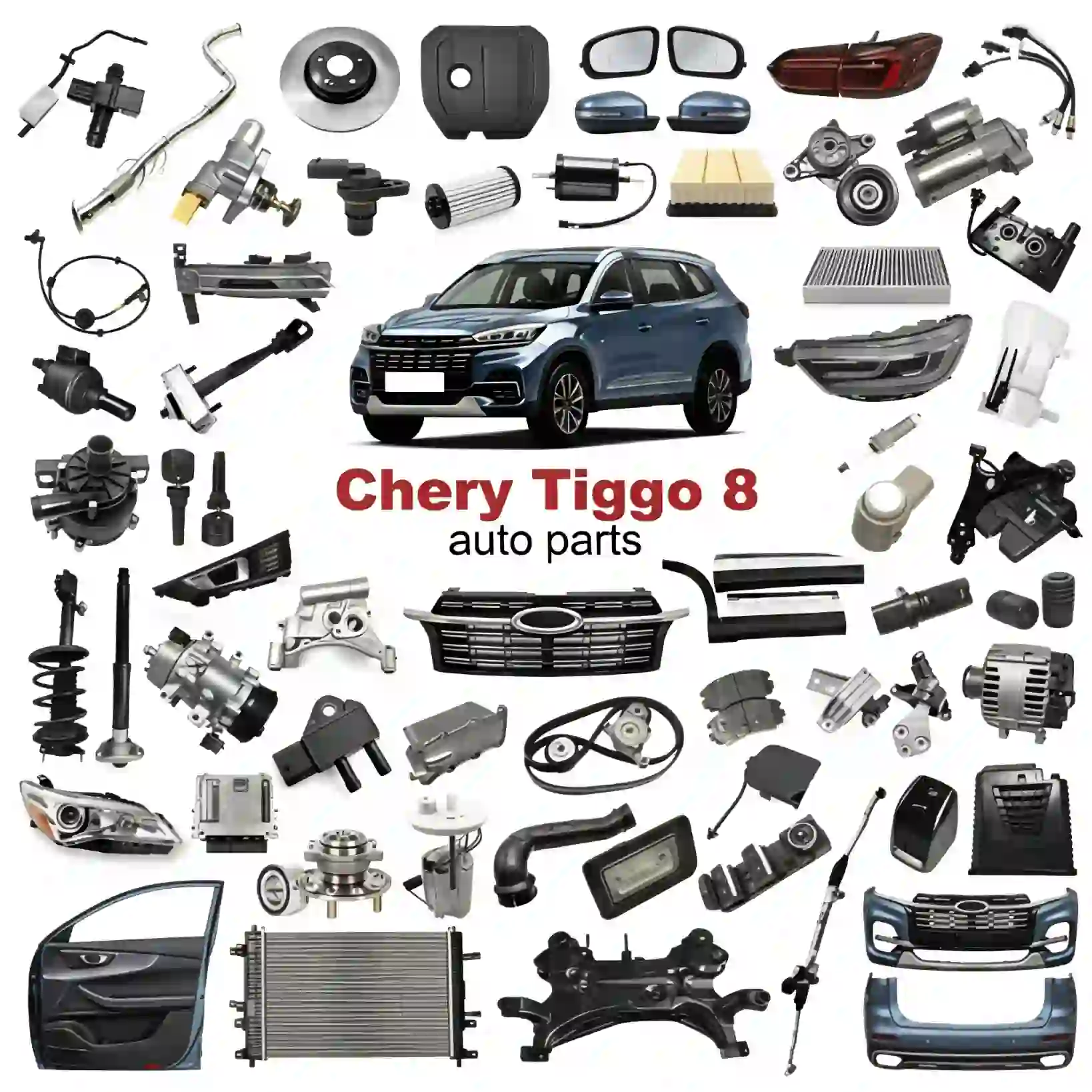 Premium Chery Tiggo 8 Body Kit Set 2010-2023 | OEM Headlights Wheels Bumpers Filters & Brake Pads Electric Car Accessories